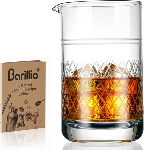 Barillio 20 Oz Crystal Cocktail Mixing Glass Set | Seamless Mixing Pitcher for Stirred Cocktail with Weighted Bottom | Old Fashioned Kit for Bartenders in Saudi Arabia