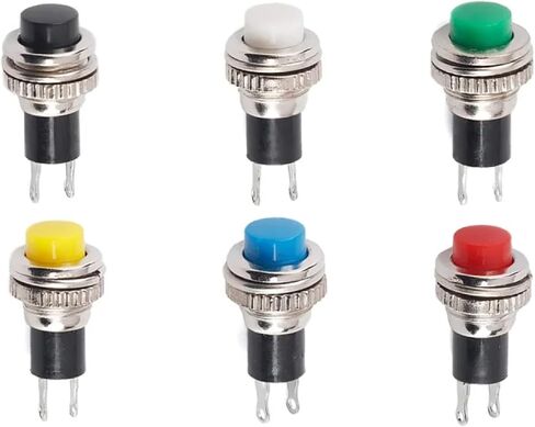 مفتاح زر الضغط لحظة 10 مم ، أحمر أسود ، حامل اللوحة ، DS316 OFF- (ON) ، 0.5A 250VAC ، خيارات ألوان متعددة (خضراء 20 ٪) in Kuwait
