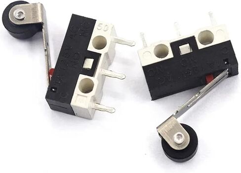 Mini SPDT Micro Limit Switch ، تصميم طرفي بالأبيض والأسود ، 3 أ ، تصنيف 125 فولت ، 20 حزمة ، نوع ذراع القوس الأسطوانة لتركيب ثنائي الفينيل متعدد الكلور (Bent Handle 1A 125V 1000PCS) in Kuwait