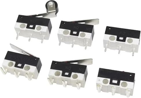 Mini SPDT Micro Limit Switch ، تصميم طرفي بالأبيض والأسود ، 3 أ ، تصنيف 125 فولت ، 20 حزمة ، نوع ذراع القوس الأسطوانة لتركيب ثنائي الفينيل متعدد الكلور (Bent Handle 1A 125V 1000PCS) in Kuwait
