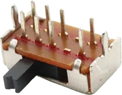 مفتاح شريحة PCB Micro-Power ، الأسود والفضي ، وضع 2-3 ، صف واحد ومزدوج ، جبل أفقي ، 10 حزمة (SS-12D10) in Saudi Arabia