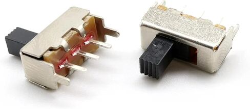 مفتاح شريحة PCB Micro-Power ، الأسود والفضي ، وضع 2-3 ، صف واحد ومزدوج ، جبل أفقي ، 10 حزمة (SS-12D10) in Saudi Arabia