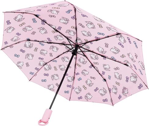 Hello Kitty Tradient Bow Smbrella ، Auto Auto مفتوح وإطارًا متينًا ، وأكمام مطابقة ، وردي in Kuwait