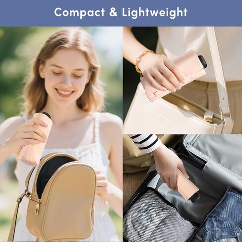 Leagera Upf 50+ Mini Smbrella للسفر - مظلة شمس قابلة للطي مدمجة للمشي في الصيف محفظة خفيفة الوزن المظلات الصغيرة للنساء الفتيات in Kuwait