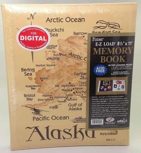 Alaska Photo Memory Digital Book Top Load Pioneer Map Design 8.5 X 11" in Saudi Arabia