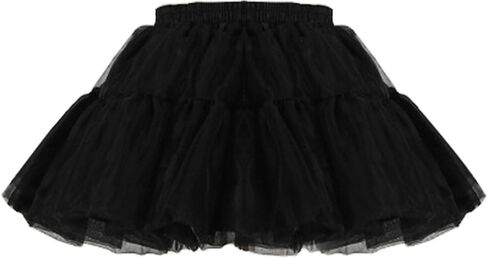 baotongle Women Girls Hoopless Crinoline Petticoat 50s 4 Levels Short Length Tulle Crinoline Underskirts Dress Bubble Skirt in Saudi Arabia