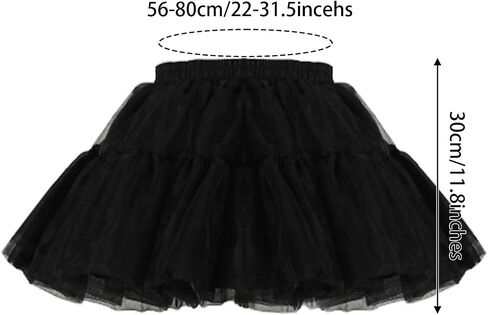 baotongle Women Girls Hoopless Crinoline Petticoat 50s 4 Levels Short Length Tulle Crinoline Underskirts Dress Bubble Skirt in Saudi Arabia
