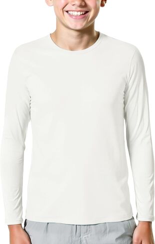Bamboo Viscose Boys Long Sleeve Shirts Kids Girls Youth Quick Dry Lightweight Breathable Athletic Outdoor T-Shirts in Saudi Arabia