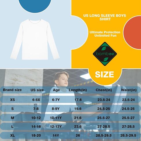 Bamboo Viscose Boys Long Sleeve Shirts Kids Girls Youth Quick Dry Lightweight Breathable Athletic Outdoor T-Shirts in Saudi Arabia
