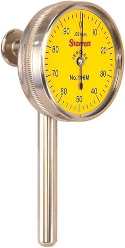 Starrett Universal Dial Test Indicator Set with Back Plunger for Full Use - White Face, 0-100 Reading, 0-0.2" Range, 0.001" Graduation, 1/4" Shank Diameter for Mounting - 196A1Z in Saudi Arabia