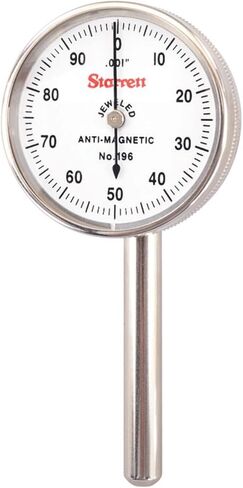 Starrett Universal Dial Test Indicator Set with Back Plunger for Full Use - White Face, 0-100 Reading, 0-0.2" Range, 0.001" Graduation, 1/4" Shank Diameter for Mounting - 196A1Z in Saudi Arabia