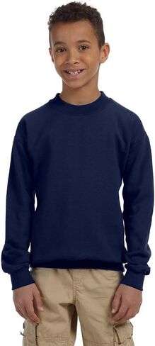 Gildan 18000B Youth Fleece Crew SweatShirt - Navy - XS in Saudi Arabia
