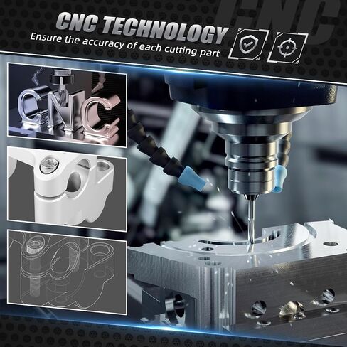 NICECNC Handlebar High Pad Handlebar Heightening Device Handlebar Riser Compatible with BMW R1200GS 2013-2018, R1200GS Adventure 2014-2018, R1250GS, R1250GS Adventure, CNC-machined, Aluminum, Silver in Saudi Arabia