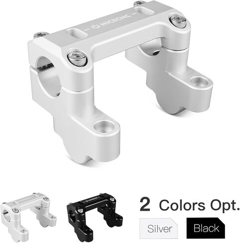 NICECNC Handlebar High Pad Handlebar Heightening Device Handlebar Riser Compatible with BMW R1200GS 2013-2018, R1200GS Adventure 2014-2018, R1250GS, R1250GS Adventure, CNC-machined, Aluminum, Silver in Saudi Arabia