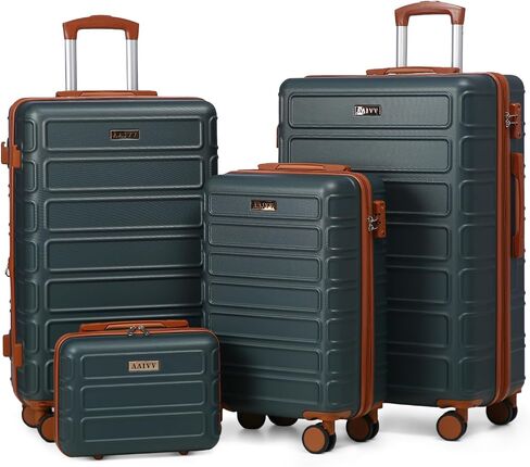 4 قطعة مجموعة الأمتعة مجموعة ABS ABS مجموعة TSA LOCK HARDSHELL دائمة خفيفة الوزن الأمتعة مجموعة هدية للعودة إلى المدرسة (آمي غرين ، 28in26in20in13in) in Saudi Arabia