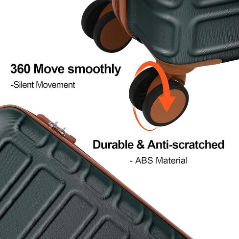 4 قطعة مجموعة الأمتعة مجموعة ABS ABS مجموعة TSA LOCK HARDSHELL دائمة خفيفة الوزن الأمتعة مجموعة هدية للعودة إلى المدرسة (آمي غرين ، 28in26in20in13in) in Saudi Arabia