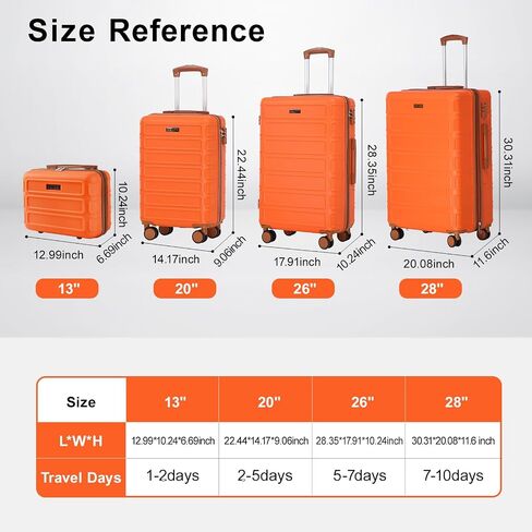 4 قطعة مجموعة الأمتعة مجموعة ABS ABS مجموعة TSA LOCK HARDSHELL دائمة خفيفة الوزن الأمتعة مجموعة هدية للعودة إلى المدرسة (آمي غرين ، 28in26in20in13in) in Kuwait