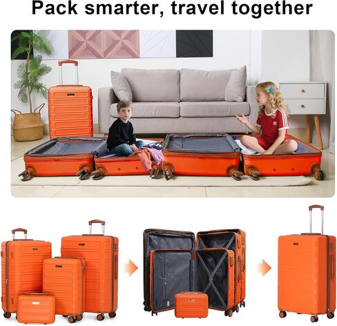 4 قطعة مجموعة الأمتعة مجموعة ABS ABS مجموعة TSA LOCK HARDSHELL دائمة خفيفة الوزن الأمتعة مجموعة هدية للعودة إلى المدرسة (آمي غرين ، 28in26in20in13in) in Kuwait