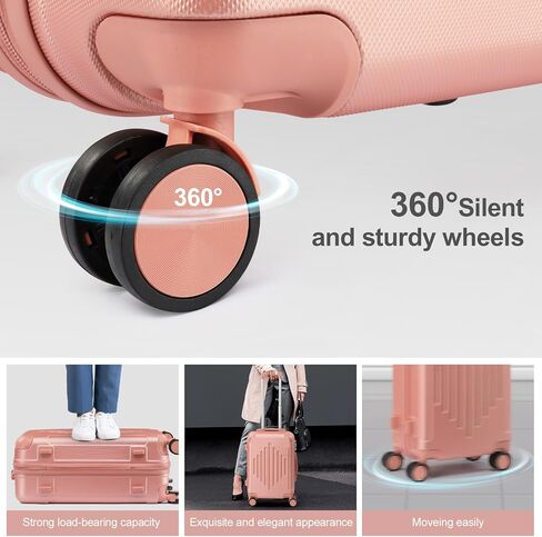 مجموعات حقيبة من Karl Home Luggage مجموعة من 3 قطع مع TSA Lock Corner 4 عجلات من الدوار ، ABS Hardside Trolley Case لـ Carry on Check-in Business Trip ، Dark Blue (20/24/28) in Kuwait