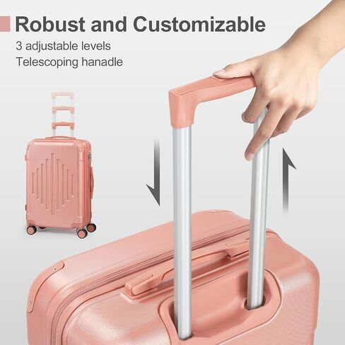 مجموعات حقيبة من Karl Home Luggage مجموعة من 3 قطع مع TSA Lock Corner 4 عجلات من الدوار ، ABS Hardside Trolley Case لـ Carry on Check-in Business Trip ، Dark Blue (20/24/28) in Kuwait