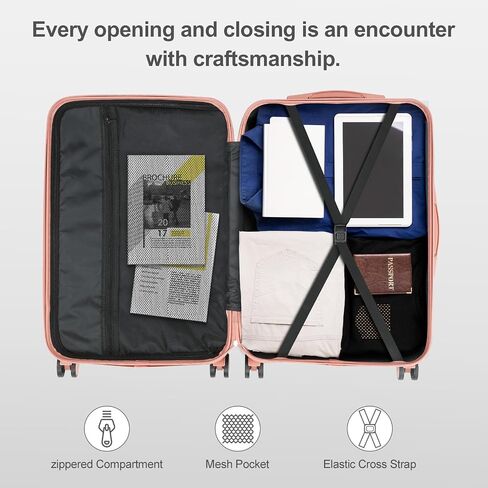 مجموعات حقيبة من Karl Home Luggage مجموعة من 3 قطع مع TSA Lock Corner 4 عجلات من الدوار ، ABS Hardside Trolley Case لـ Carry on Check-in Business Trip ، Dark Blue (20/24/28) in Kuwait