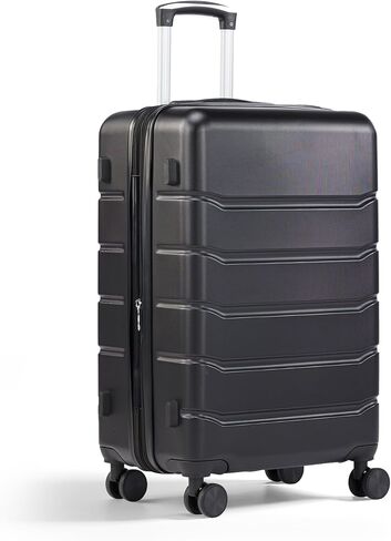InfiniPower 3-Piece Luggage Sets, Hardside Carry-On Luggages, Expandable Hard Shell Lightweight Rolling Suitcase with Double Spinner Wheels & TSA Lock, Black in Kuwait