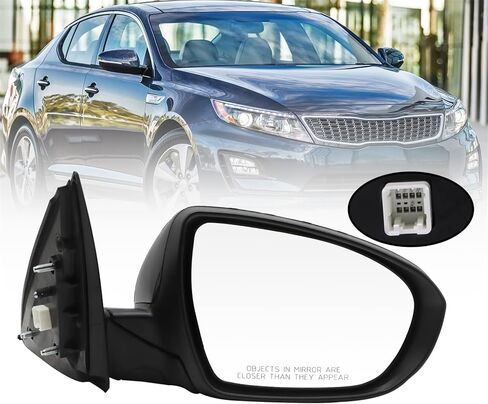مجموعة مرآة جانب الركاب متوافقة مع 2011-2013 Optima SX/LX/EX إشارة الإشارة وضبط الطاقة والطي اليدوي مرآة العرض الخلفي اليدوي 876202T110 KI1321152 (5pins) in Kuwait