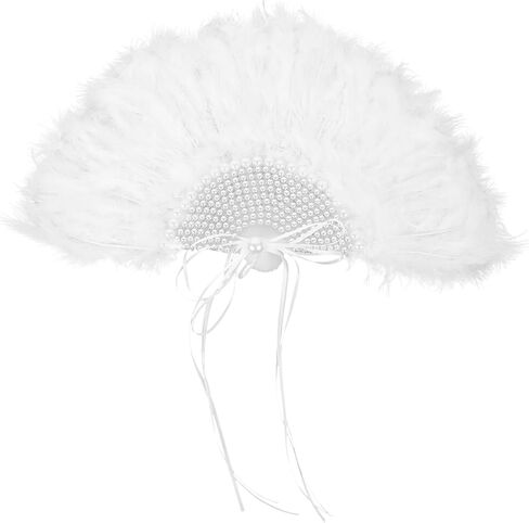 Ciieeo Wedding Plume Fan للعرائس الفريدة من المعجبين باليد للعروض على المسرح وأحداث الرقص ملحق زفاف تصميم أنيقة للنساء in Saudi Arabia