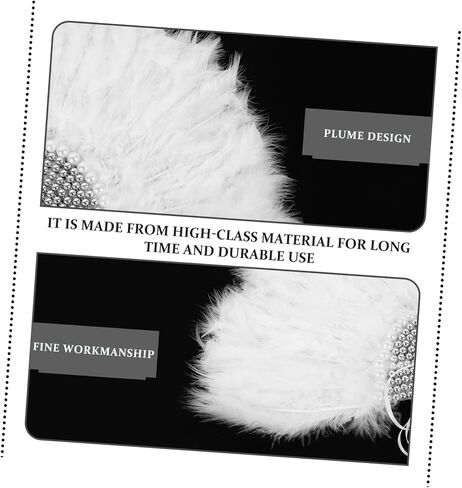 Ciieeo Wedding Plume Fan للعرائس الفريدة من المعجبين باليد للعروض على المسرح وأحداث الرقص ملحق زفاف تصميم أنيقة للنساء in Saudi Arabia