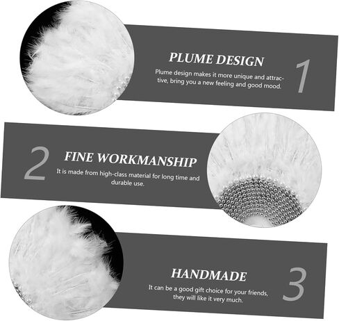 Ciieeo Wedding Plume Fan للعرائس الفريدة من المعجبين باليد للعروض على المسرح وأحداث الرقص ملحق زفاف تصميم أنيقة للنساء in Saudi Arabia