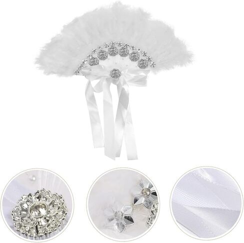 Elegant Handheld Rhinestone Dance Fan for Weddings Parties and Stage Performances Lightweight and Portable Plume Fan for Unforgettable Photo Props in Saudi Arabia