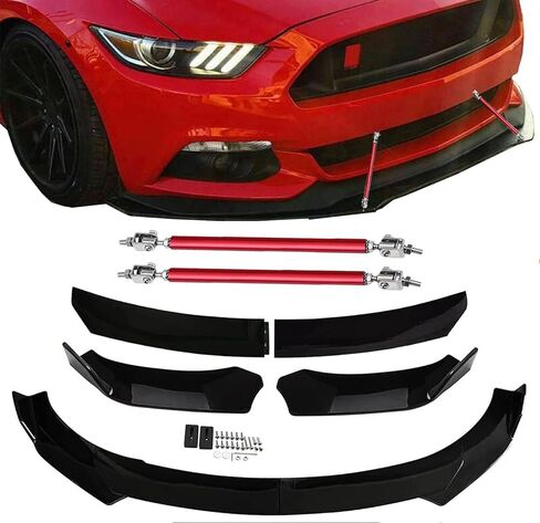 Universal Round Front Bumper Lip Body Kit Spoiler for Honda Civi BMW Audi Benz Mazda Strut Rod Tie Support Bars 8"-11" in Saudi Arabia