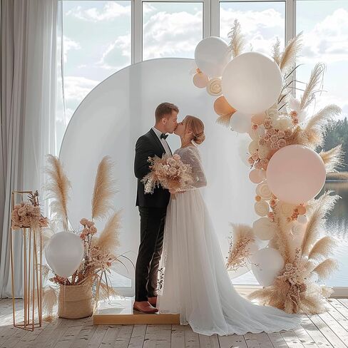 7.2FT Black Round Backdrop Cover for 5 to 7.2ft Circle Arch Stand - Adjustable Round Arch Cover Circle Backdrop Cover for Birthday, Wedding Arch, Baby Shower Photography Background Party Decor in Saudi Arabia