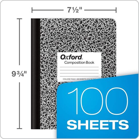 Oxford Composition Notebooks, 6 Pack, College Ruled Paper, 9-3/4 x 7-1/2 Inches, 100 Sheets, Assorted Pastel Covers (63760) in Kuwait