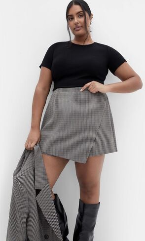 City Chic Women's Plus Size Skort - Tiana Plaid in Saudi Arabia