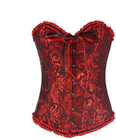 Juakoso Womens Lace Up Corset Top Y2K Floral Boned Overbust Bodyshaper Bustier for Reling Guest Vintage Fishbone Top in Kuwait