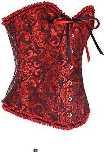 Juakoso Womens Lace Up Corset Top Y2K Floral Boned Overbust Bodyshaper Bustier for Reling Guest Vintage Fishbone Top in Kuwait