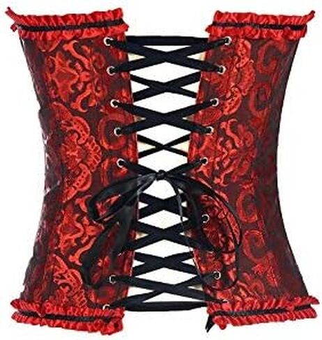 Juakoso Womens Lace Up Corset Top Y2K Floral Boned Overbust Bodyshaper Bustier for Reling Guest Vintage Fishbone Top in Kuwait
