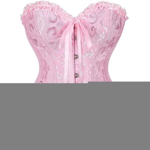 Juakoso Womens Lace Up Corset Top Y2k Floral Boned Overbust Bodyshaper Bustier For Weding Guest Vintage Fishbone Top in Saudi Arabia