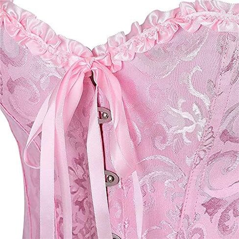 Juakoso Womens Lace Up Corset Top Y2k Floral Boned Overbust Bodyshaper Bustier For Weding Guest Vintage Fishbone Top in Saudi Arabia