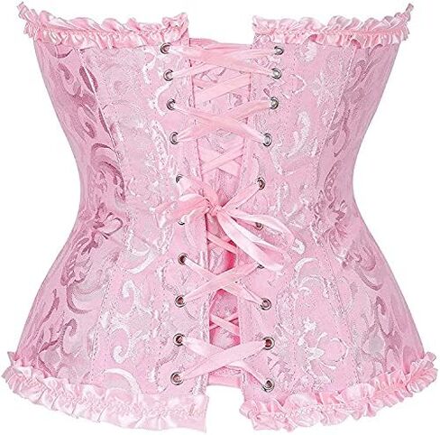 Juakoso Womens Lace Up Corset Top Y2k Floral Boned Overbust Bodyshaper Bustier For Weding Guest Vintage Fishbone Top in Saudi Arabia