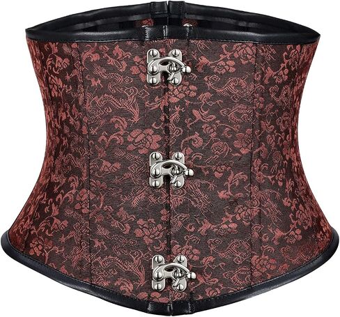 JASGOOD Women’s Black Brown Underbust Corset Belt – Lace-Up Boned Waist Corset Fashion Bustier for Halloween in Saudi Arabia