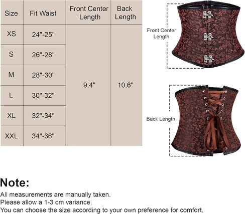 JASGOOD Women’s Black Brown Underbust Corset Belt – Lace-Up Boned Waist Corset Fashion Bustier for Halloween in Saudi Arabia