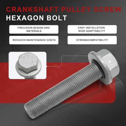 WHT009475 WHT009475B Crankshaft Pulley Bolt with Seals Compatible with Audi A1 A3 A4 A5 A6 A7 A8 Q2 Q3 Q5 TT VW Beetle CC Eos Golf Jetta Passat Polo Tiguan Seat Skoda in Saudi Arabia