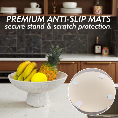 وعاء الفاكهة الزخرفي الكبير - وعاء قاعدة الراتنج المصنوع يدويًا لضكان المطبخ ، وحامل مفتاح المدخل والطاولة المركزية ، وعاء الحجر الجزري خارج الأبيض in Kuwait