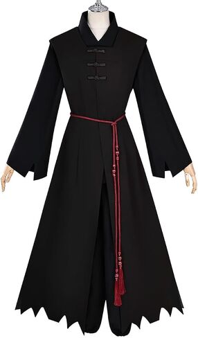 Mens Singers Cosplay Costume Dark Hanfu Coat Tunic Robe Hat Uniform Suit Anime Singing Halloween Outfit in Saudi Arabia