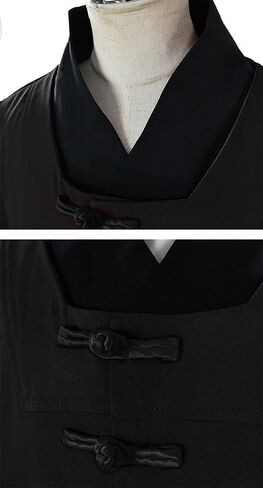 Mens Singers Cosplay Costume Dark Hanfu Coat Tunic Robe Hat Uniform Suit Anime Singing Halloween Outfit in Saudi Arabia
