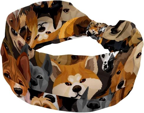 Wide Headband for Women Soft Hair Head Band Sport Hair Band for Workout Yoga Running, Dog Paw in Saudi Arabia