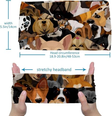 Wide Headband for Women Soft Hair Head Band Sport Hair Band for Workout Yoga Running, Dog Paw in Saudi Arabia