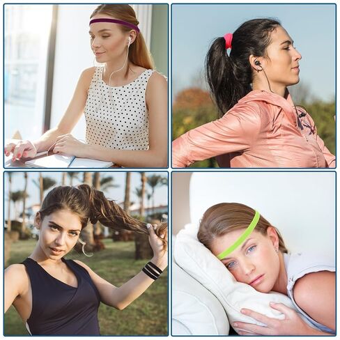 15 Pcs Thin Elastic Headbands Non Slip Sport Sweatbands for Women Men Breathable Sweat Wraps for Running Yoga Gym Workout Tennis Basketball Volleyball Hiking Indoor Outdoor Activities in Kuwait